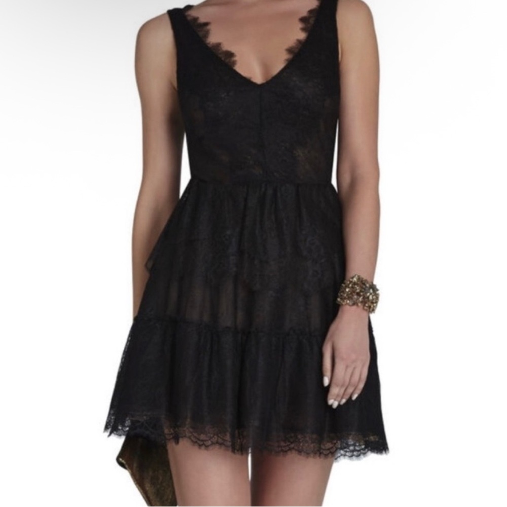 BCBGMaxAzria Black Lace Mini Dress